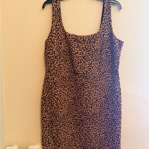 H&M Brown Leopard Print Mini Dress